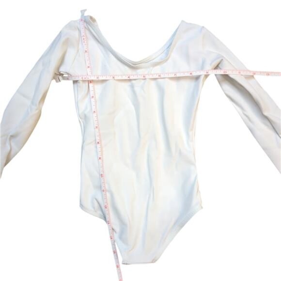 NEW- Capezio Team Basics Long Sleeve White Leotard- Toddler 2T-4T - Picture 3 of 5